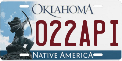 OK license plate 022API