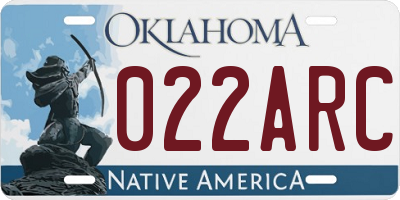 OK license plate 022ARC