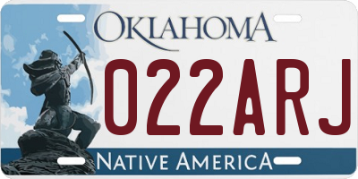OK license plate 022ARJ