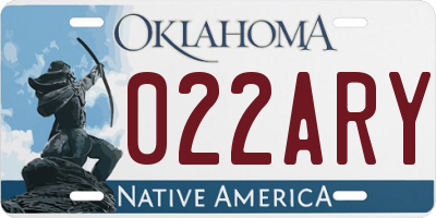 OK license plate 022ARY