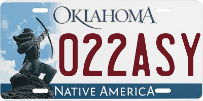 OK license plate 022ASY