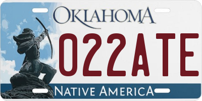 OK license plate 022ATE