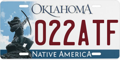 OK license plate 022ATF