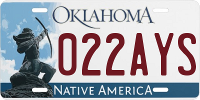 OK license plate 022AYS