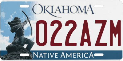 OK license plate 022AZM