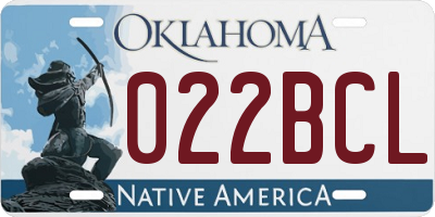 OK license plate 022BCL