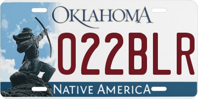 OK license plate 022BLR