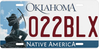 OK license plate 022BLX