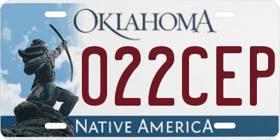 OK license plate 022CEP