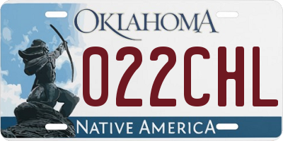 OK license plate 022CHL