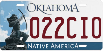 OK license plate 022CIO