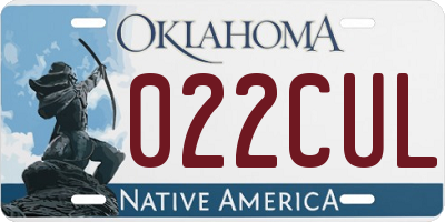 OK license plate 022CUL