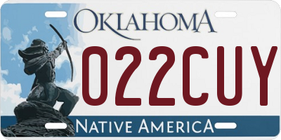 OK license plate 022CUY