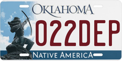 OK license plate 022DEP