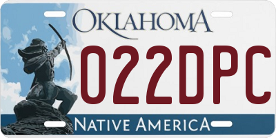 OK license plate 022DPC