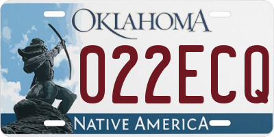 OK license plate 022ECQ
