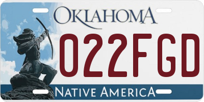 OK license plate 022FGD