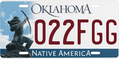 OK license plate 022FGG