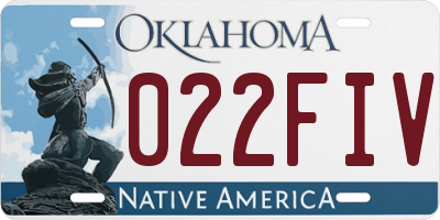 OK license plate 022FIV