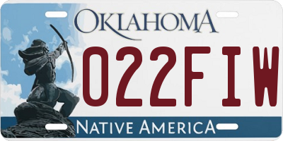 OK license plate 022FIW