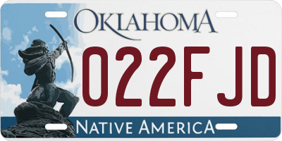 OK license plate 022FJD
