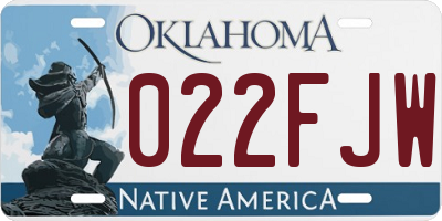 OK license plate 022FJW