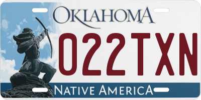 OK license plate 022TXN