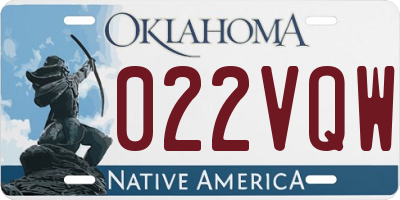 OK license plate 022VQW