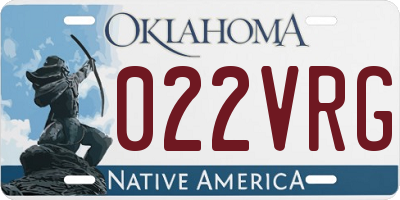 OK license plate 022VRG