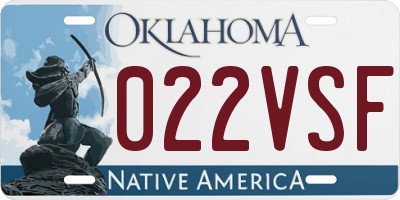 OK license plate 022VSF