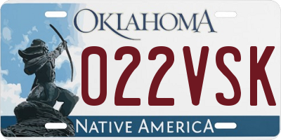 OK license plate 022VSK