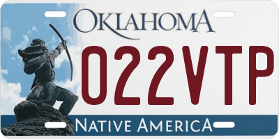 OK license plate 022VTP