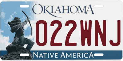 OK license plate 022WNJ