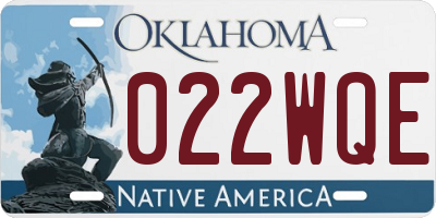 OK license plate 022WQE