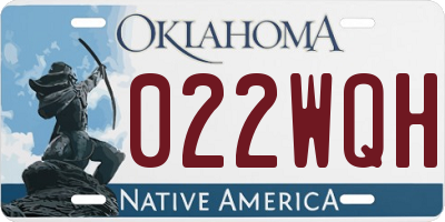 OK license plate 022WQH