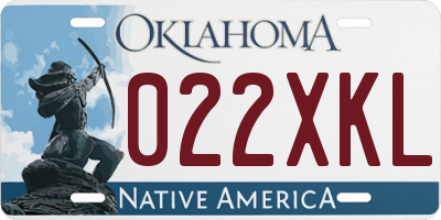 OK license plate 022XKL