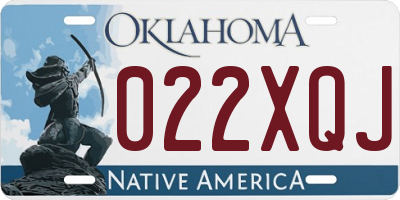 OK license plate 022XQJ