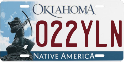 OK license plate 022YLN