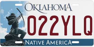 OK license plate 022YLQ