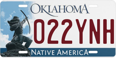 OK license plate 022YNH