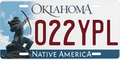 OK license plate 022YPL