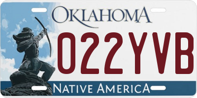 OK license plate 022YVB