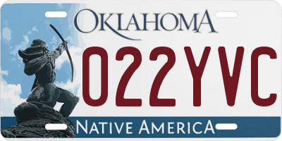 OK license plate 022YVC