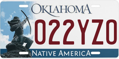 OK license plate 022YZO