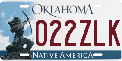 OK license plate 022ZLK