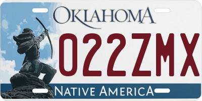 OK license plate 022ZMX