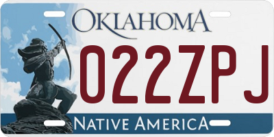 OK license plate 022ZPJ