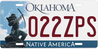 OK license plate 022ZPS