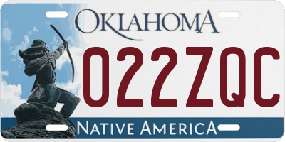 OK license plate 022ZQC