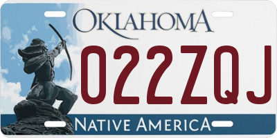 OK license plate 022ZQJ